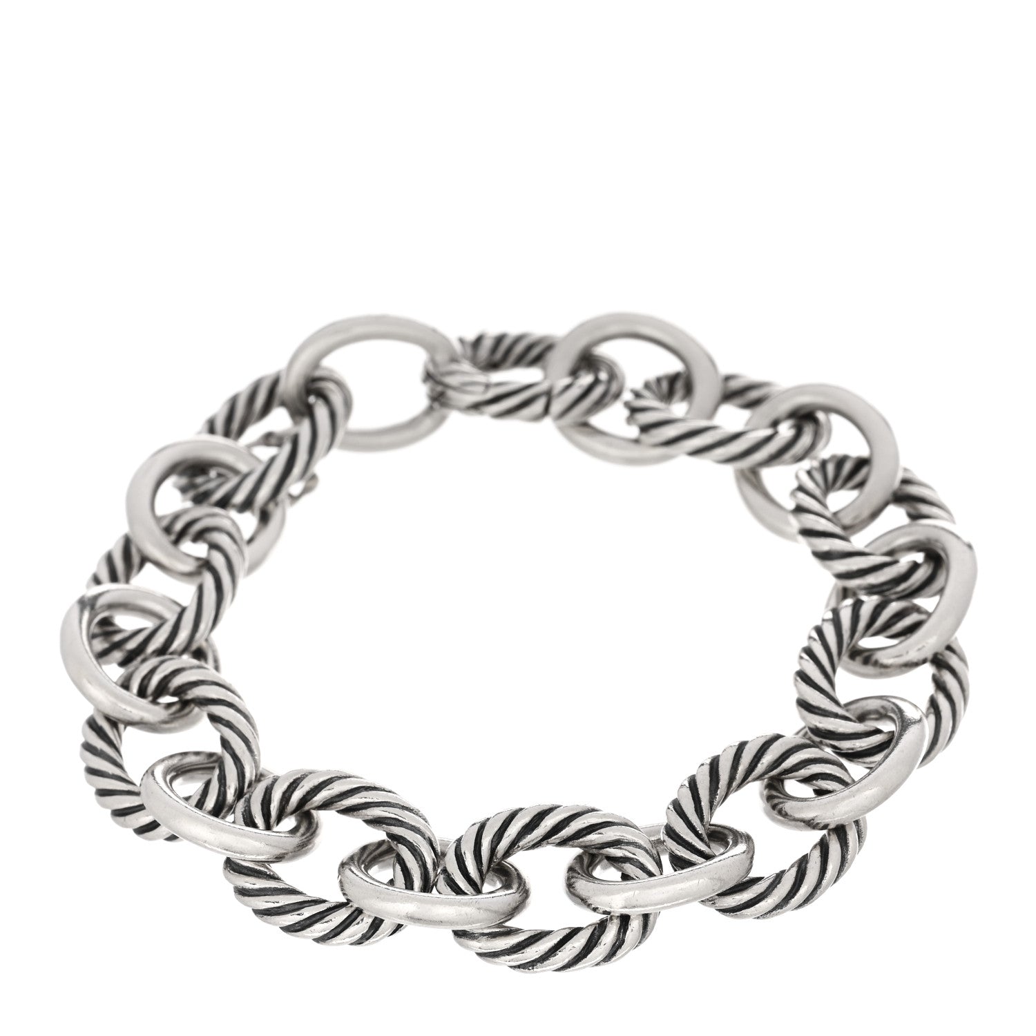 David Yurman Sterling Silver 12mm Large Oval Link Bracelet 1 of 3