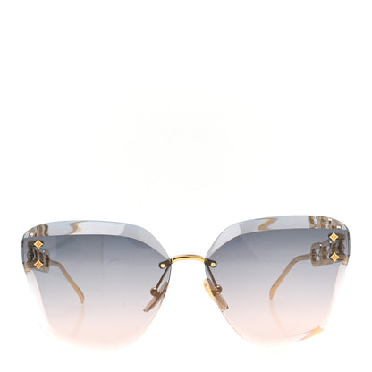 Louis Vuitton Metal Rimless LV Jewel Cat Eye Sunglasses Z1626U Gradient Blue 2 of 7