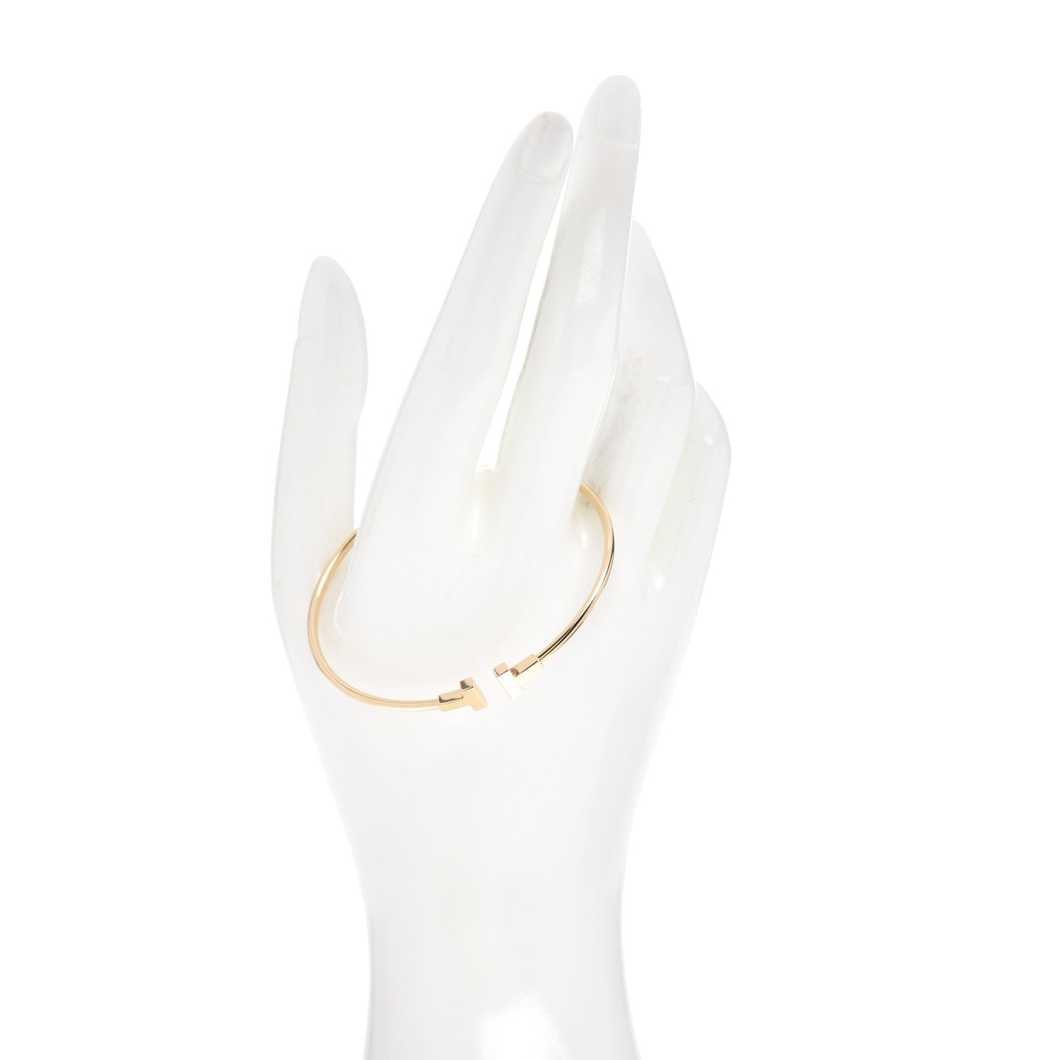Tiffany 18K Yellow Gold Narrow T Wire Bracelet 2 of 4