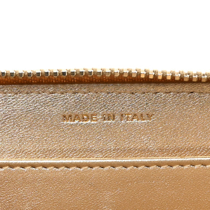 Chanel Metallic Lambskin Quilted Large Gusset Zip Around Wallet Gold 7 of 10