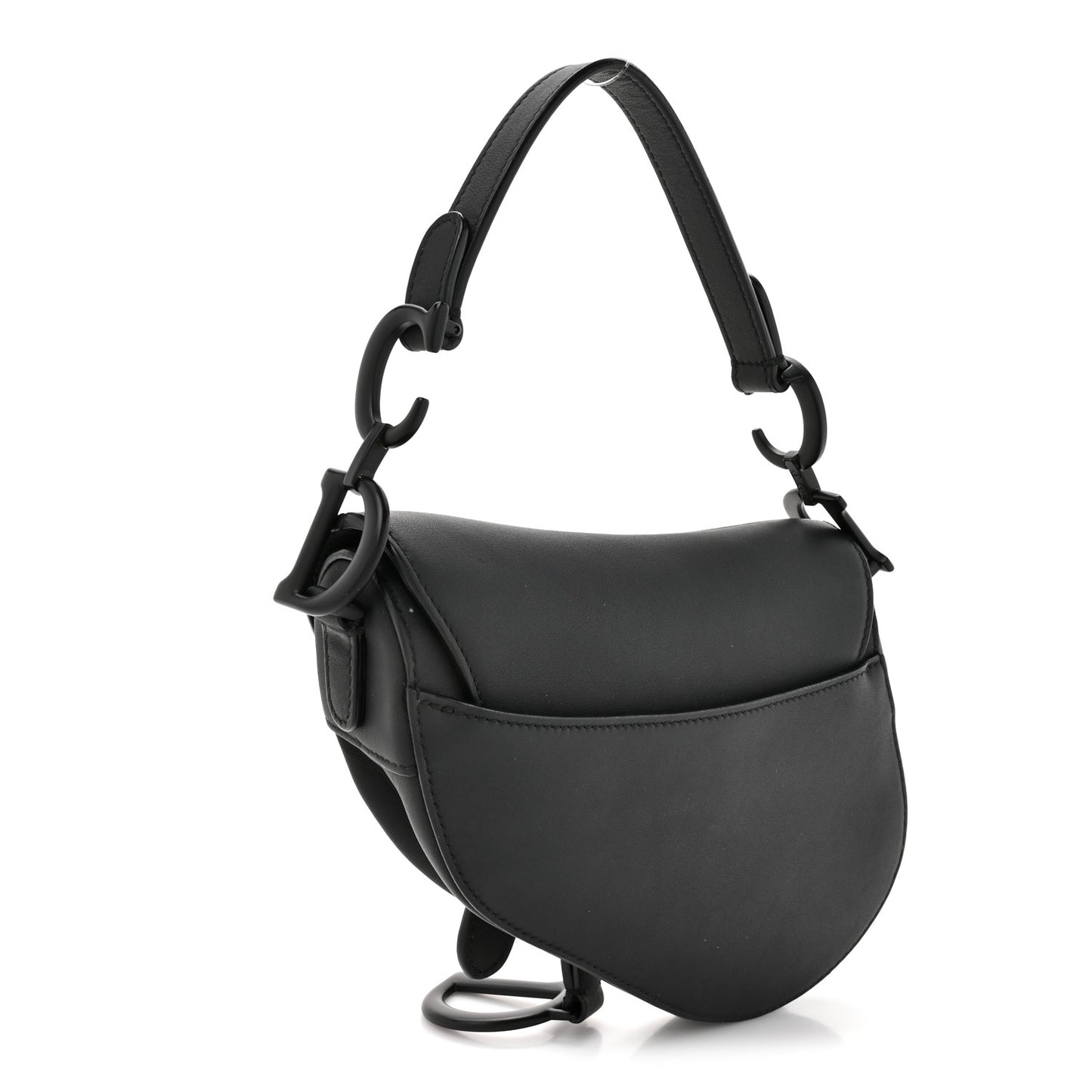 Ultra Matte Calfskin Mini Saddle Bag Black