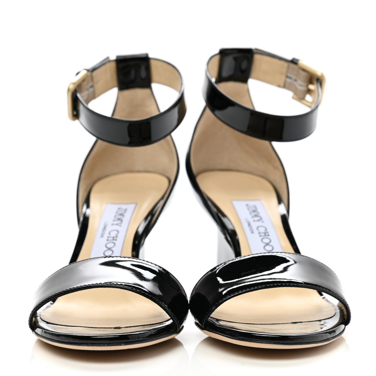 Patent Calfskin Edina Sandals 35.5 Black