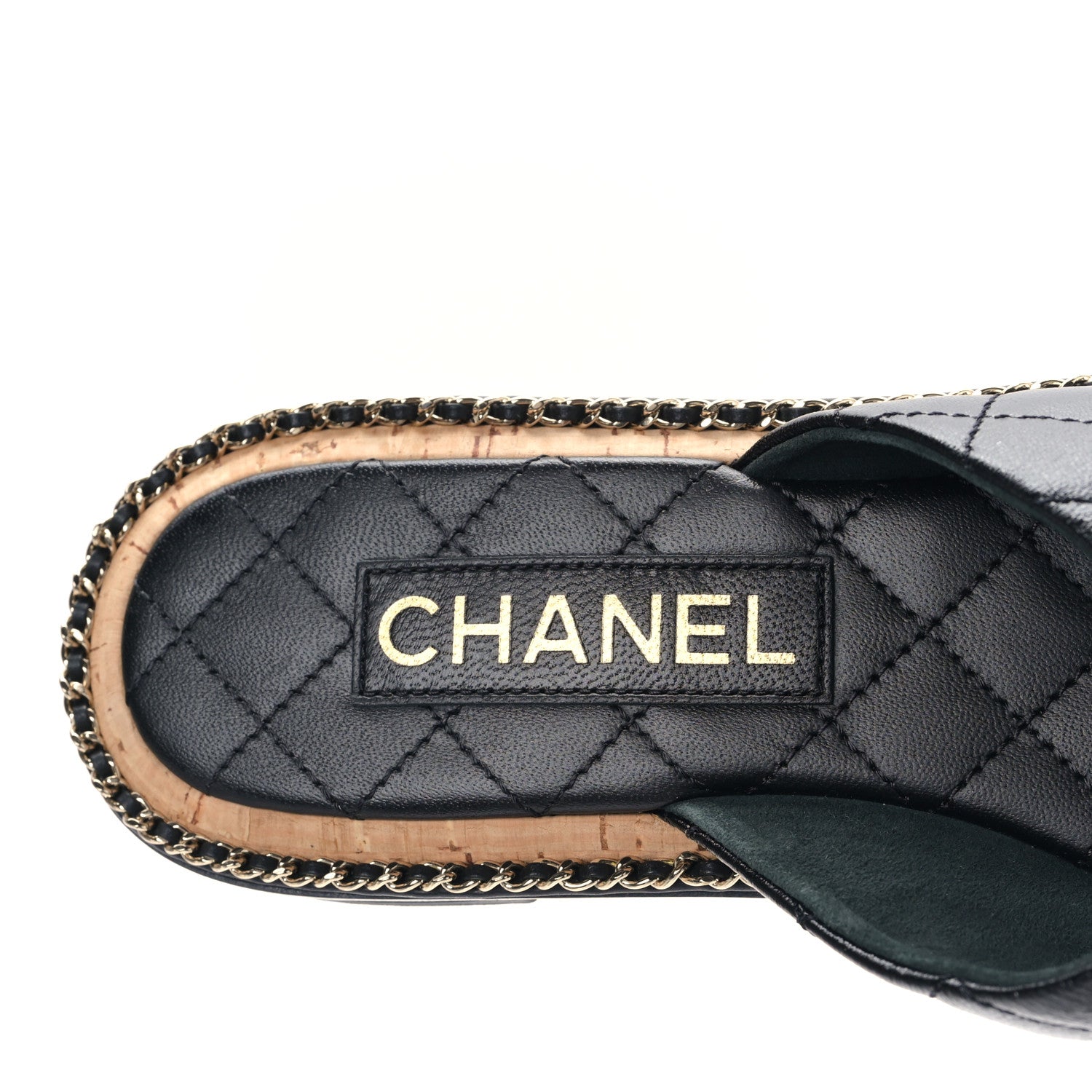 Chanel Lambskin Quilted Chain CC Sandals 39 Black 7 of 8