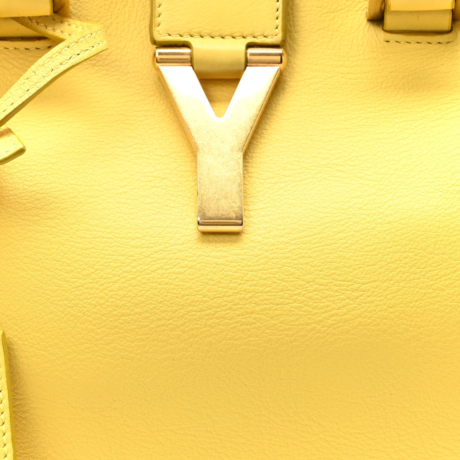 Saint Laurent Calfskin Small Classic Y Cabas Yellow 8 of 10
