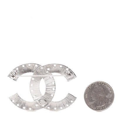 Chanel Baguette Crystal CC Brooch Silver Pink 2 of 4