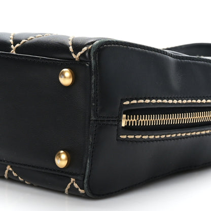 Chanel Calfskin Contrast Stitch Surpique Bowler Black 9 of 9