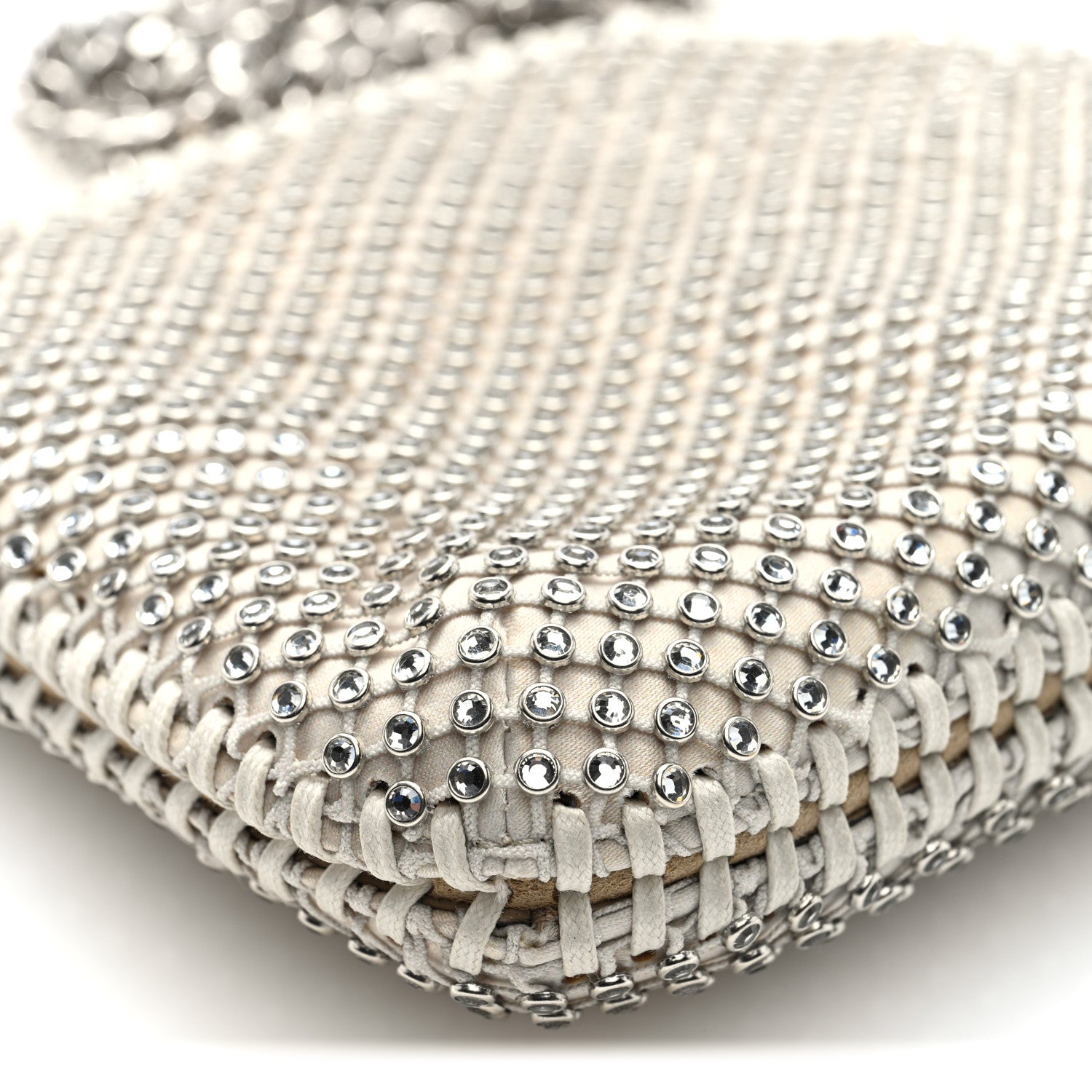 Stella McCartney Crystal Mesh Tiny Falabella Crossbody Bag Oyster 7 of 9