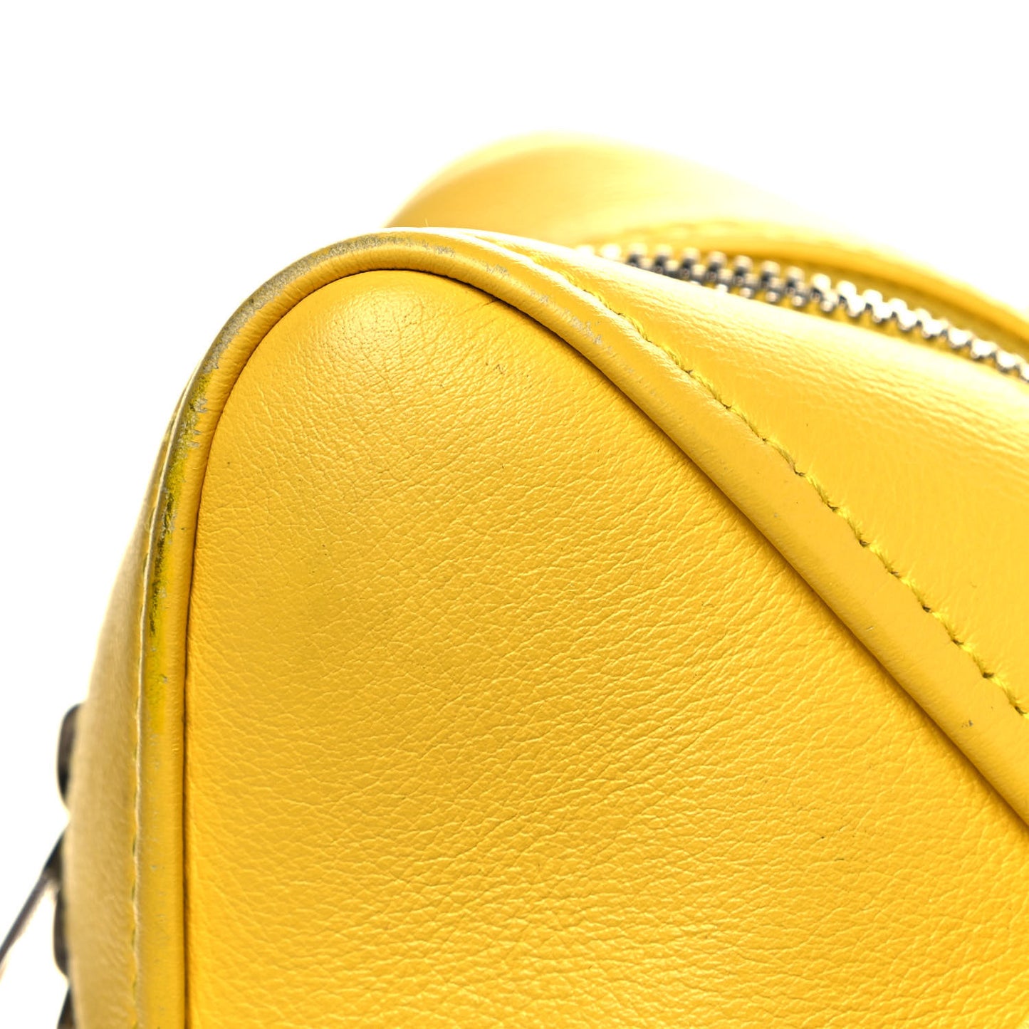 Shiny Day Calfskin Logo S Triangle Duffle Jaune Black