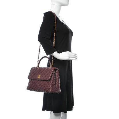 Chanel Caviar Lizard Quilted Medium Coco Handle Flap Burgundy 2 of 10