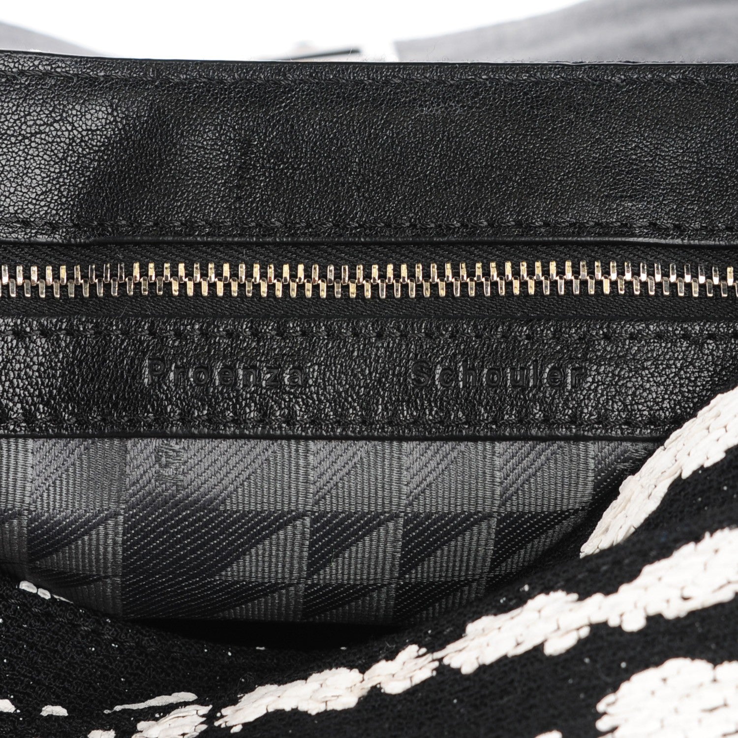 Proenza Schouler Jacquard Woodblock PS1 Tiny Satchel Black White 11 of 14