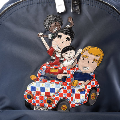 Dolce & Gabbana Nylon Family Patch Backpack Avio Black 10 of 11