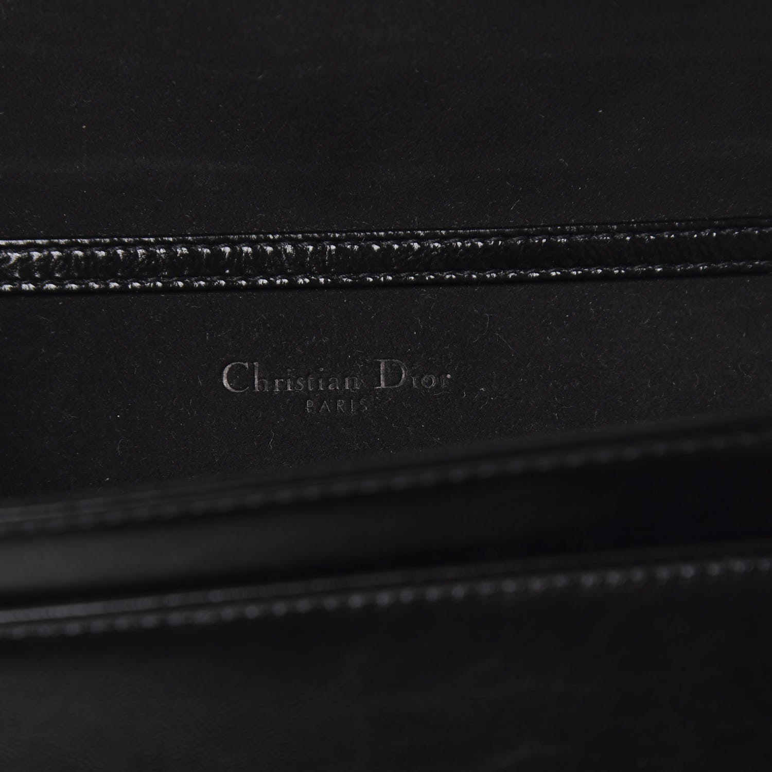 Christian Dior Patent Diorama Wallet on Chain Pouch Black 5 of 11