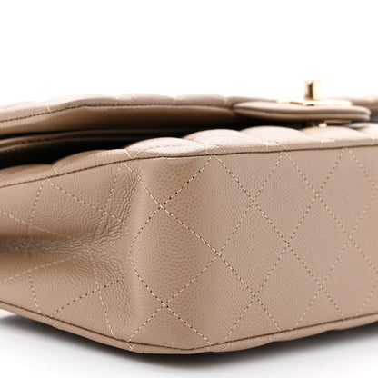 Chanel Caviar Quilted Medium Double Flap Dark Beige 9 of 11