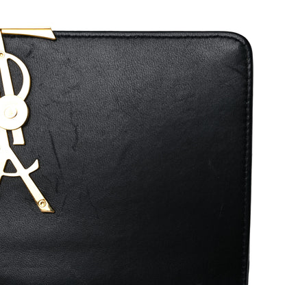 Saint Laurent Lambskin Matelasse Monogram Vicky Chain Wallet Black 9 of 24