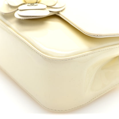 Chanel Patent Calfskin Small Camellia Single Flap White 10 of 10
