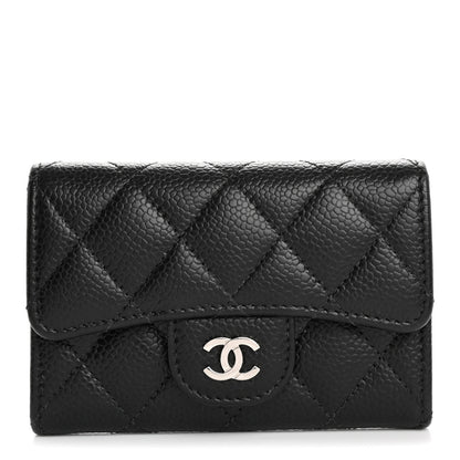 Chanel Caviar Quilted Flap Card Holder Wallet Black 1 of 10