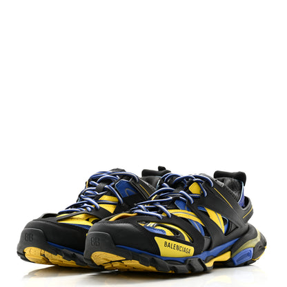 Balenciaga Mesh Nylon Mens Track Sneakers 42 Black Yellow Blue 3 of 13