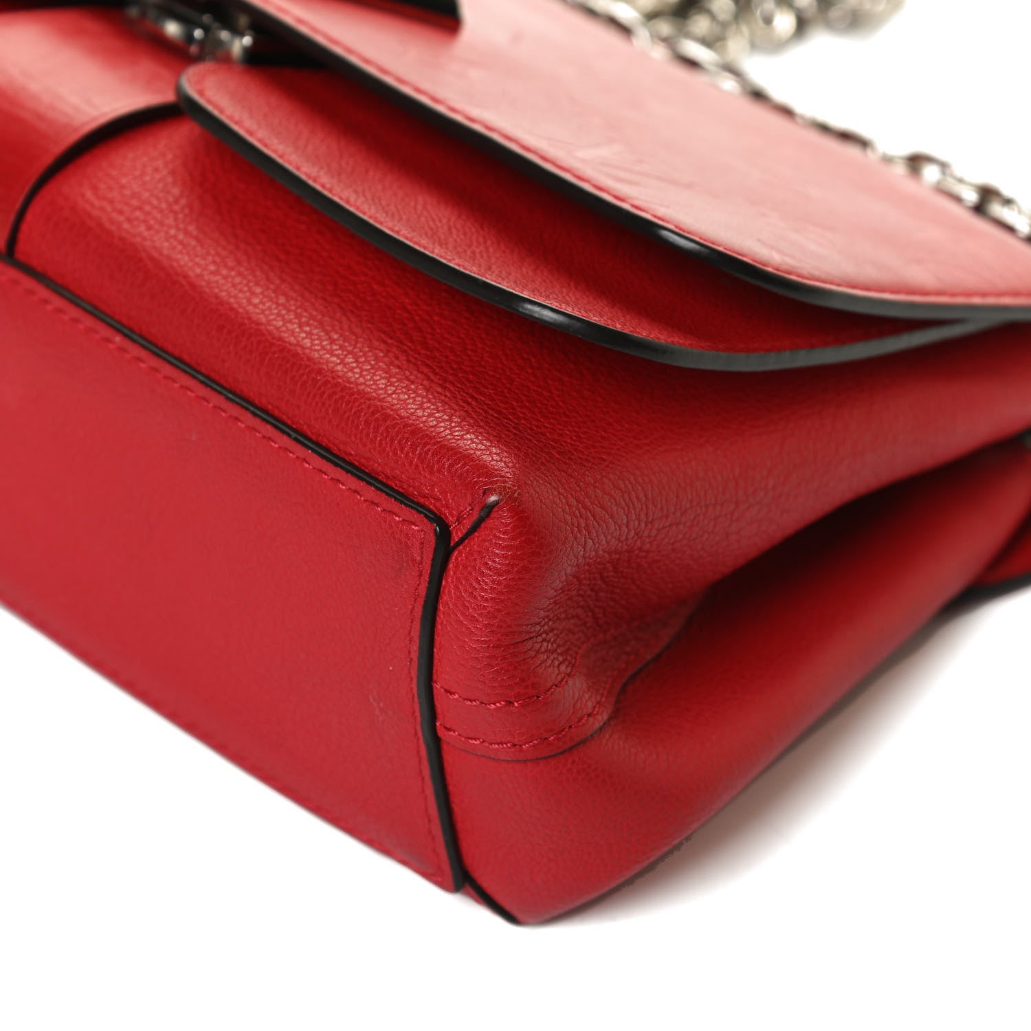 Louis Vuitton Monogram Cuir Plume Ecume Very Chain Bag Rubis Red 9 of 16