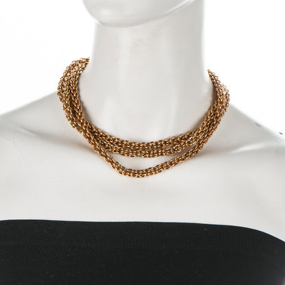 Chanel Multi Strand Chain Short Necklace Gold 2 of 6