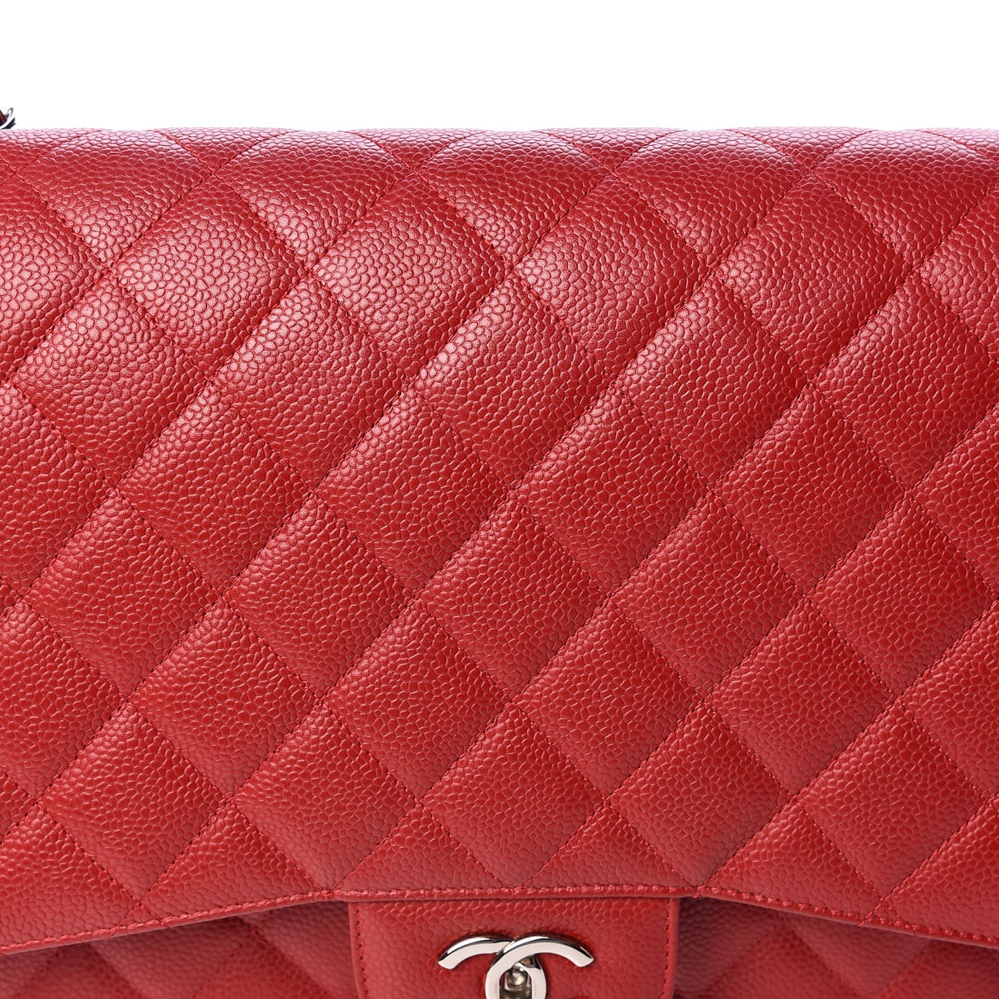 Caviar Quilted Maxi Single Flap Red