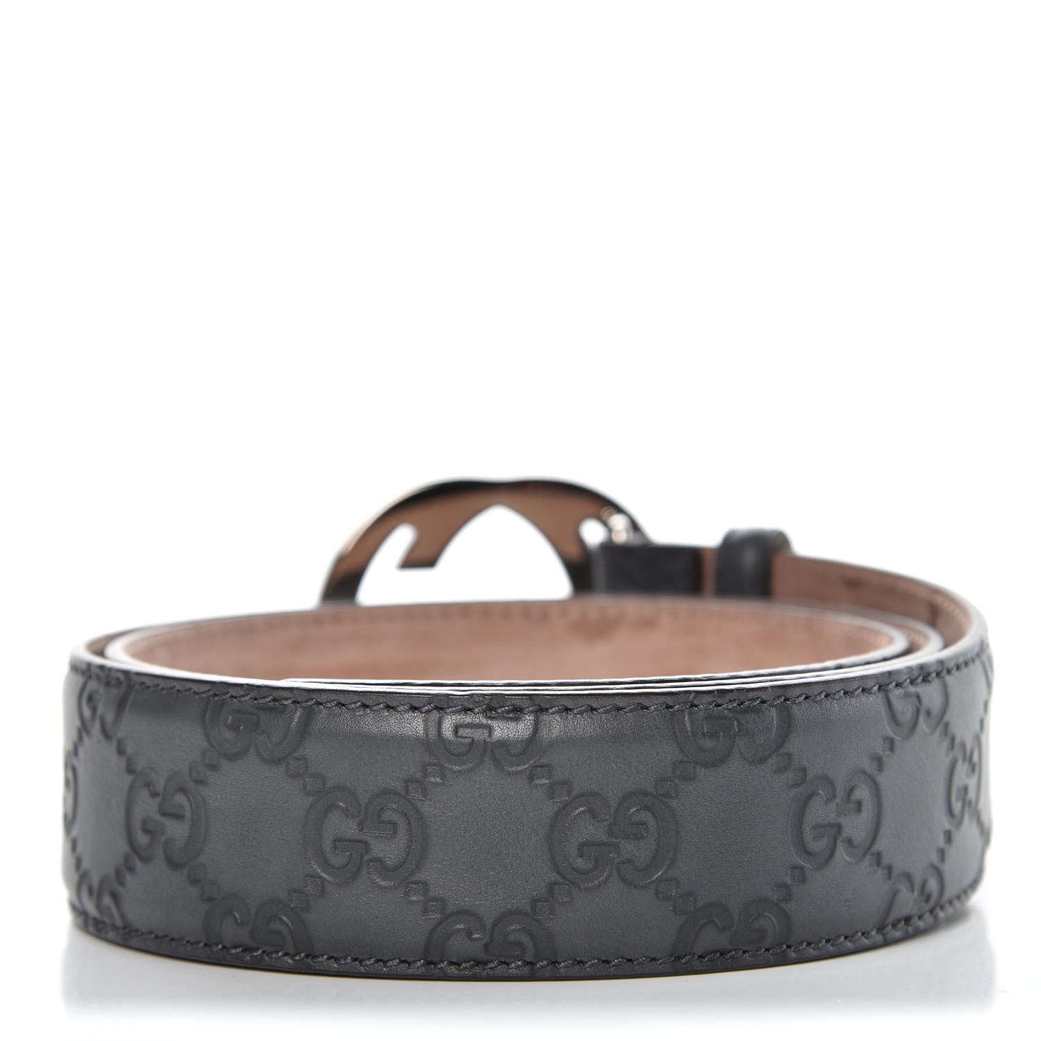 Gucci Guccissima Interlocking G Belt 95 38 Dark Grey 3 of 10