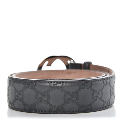 Gucci Guccissima Interlocking G Belt 95 38 Dark Grey 3 of 10