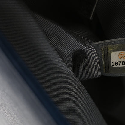 Chanel Calfskin Double Stitch New Medium Boy Flap Navy Blue 7 of 10