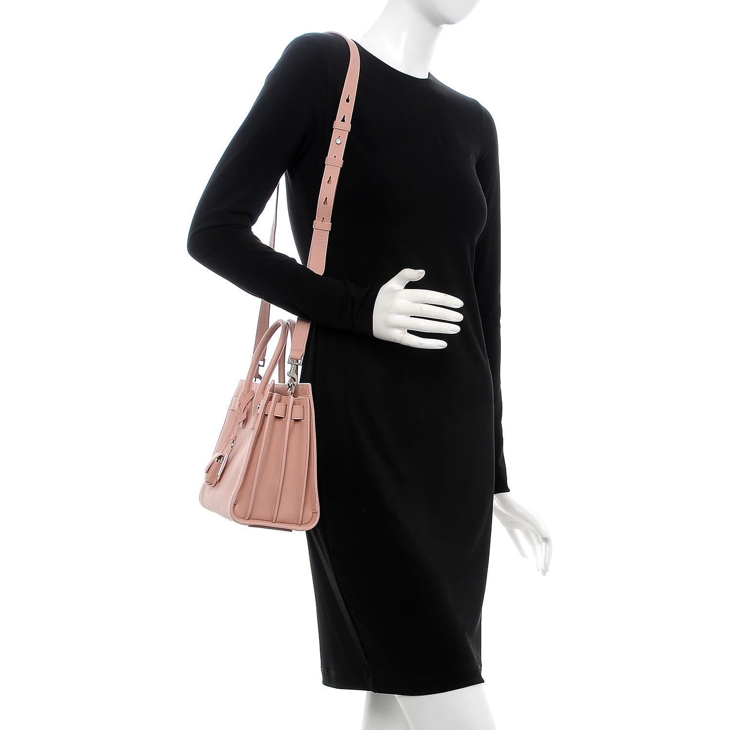 Saint Laurent Grained Calfskin Baby Sac De Jour Souple Rose 2 of 7
