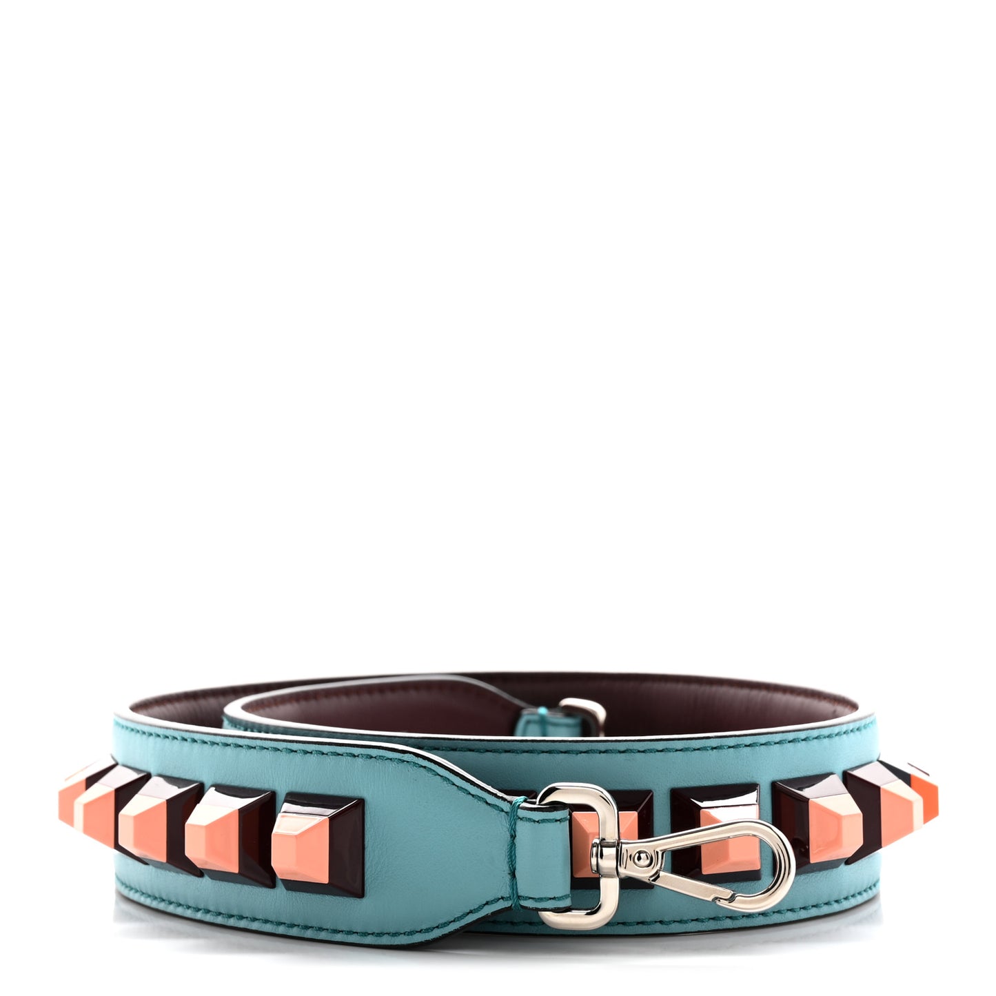 Vitello Dolce Plexiglass Bi-Color Studded Strap You Lagun Bordeaux Multicolor