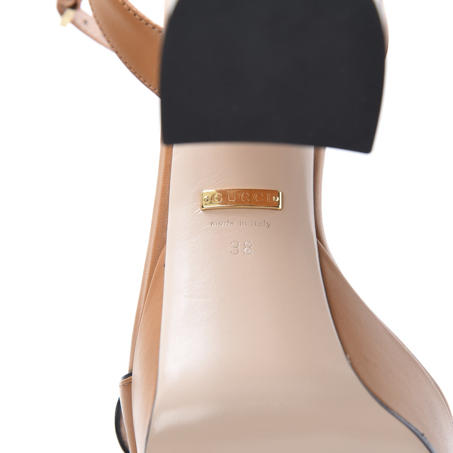 Calfskin GG Marmont Ankle Wrap 30/115mm Platform Sandals 38 Cognac