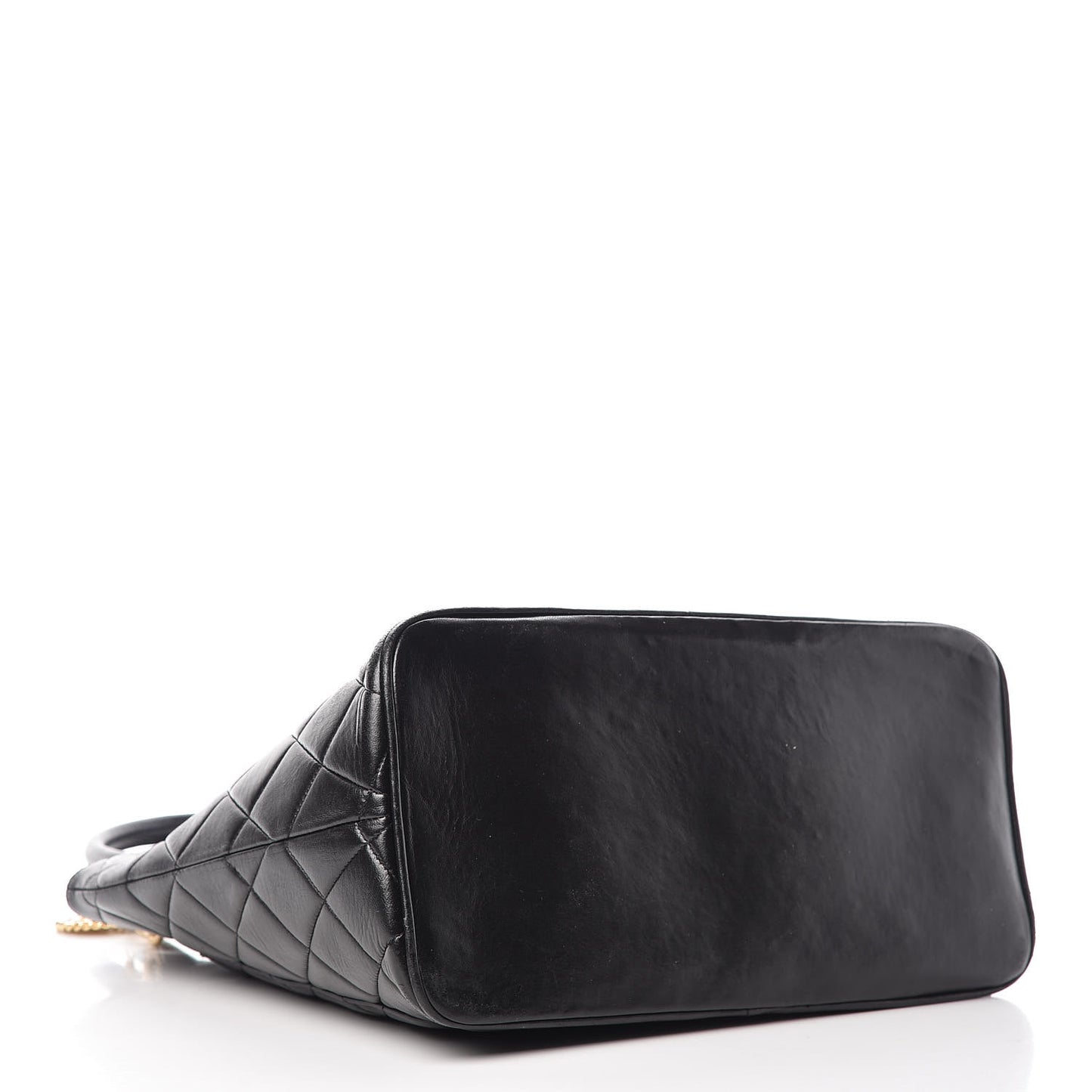 Lambskin Quilted Medallion Tote Black