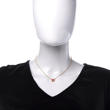 Hermes Lacquered Gold Mini Pop H Pendant Necklace Rose Extreme 2 of 7