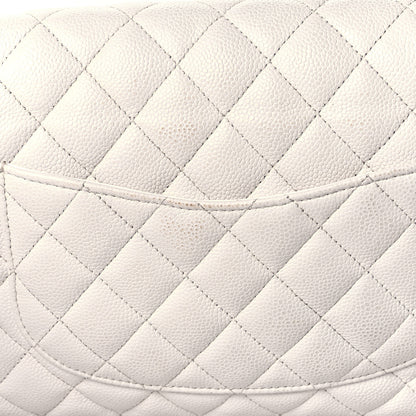Chanel Caviar Quilted Medium Double Flap White 15 of 18