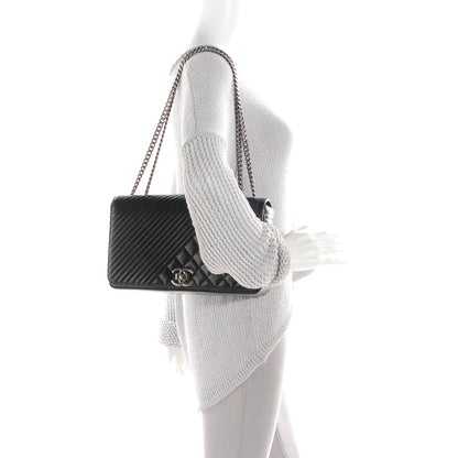 Chanel Glazed Calfskin Quilted Large Coco Boy Flap Black 2 of 9