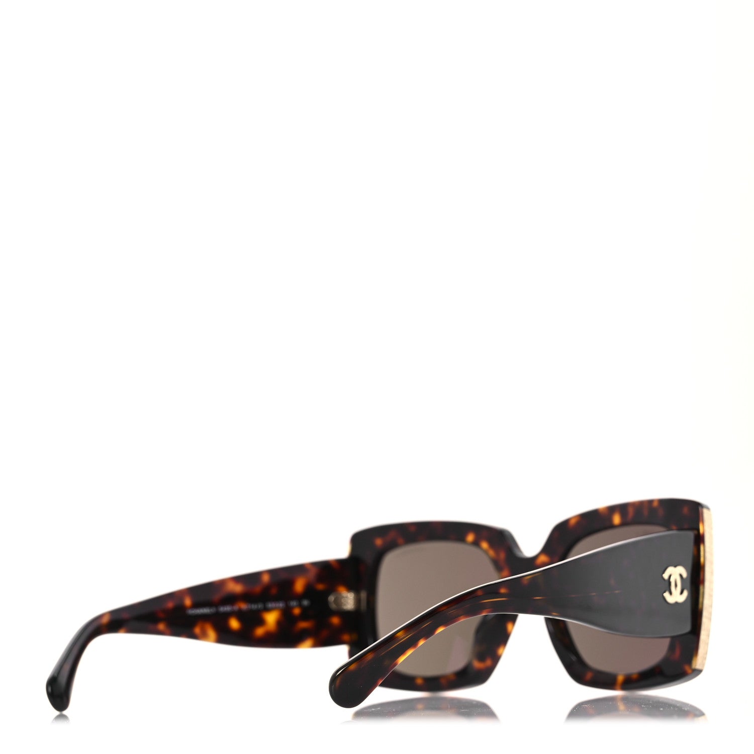 Chanel Acetate Rectangle Sunglasses 5435-A Tortoise 3 of 7