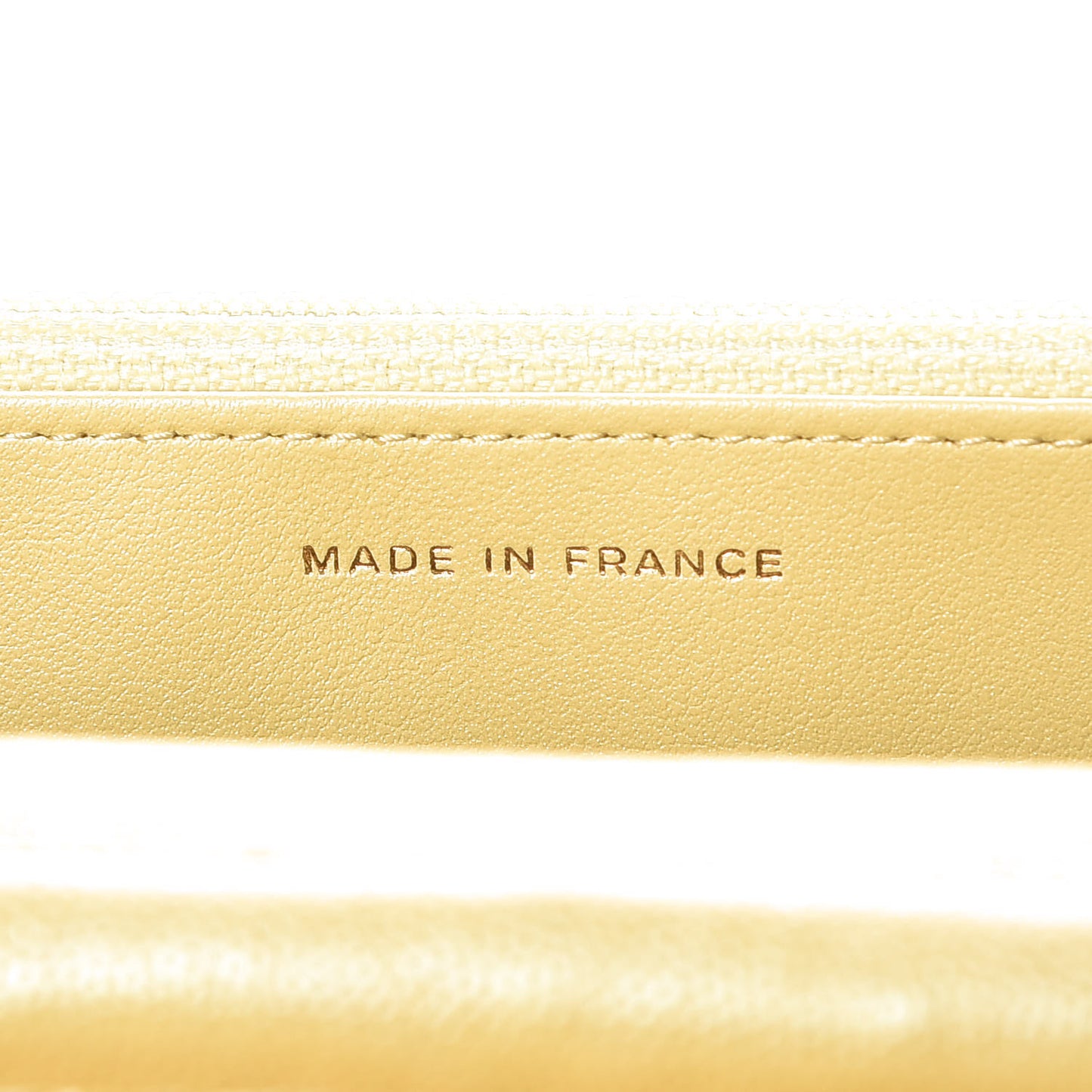Iridescent Caviar Quilted Wallet on Chain WOC Yellow