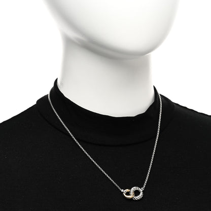 David Yurman Sterling Silver 18K Yellow Gold Belmont Pendant Necklace 2 of 4