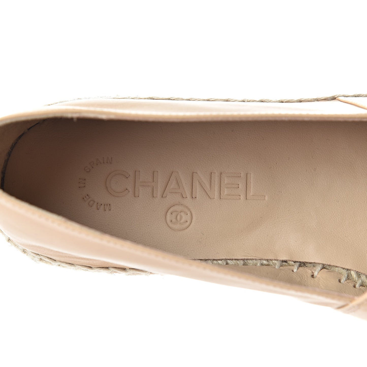 Lambskin CC Espadrilles 40 Beige Black