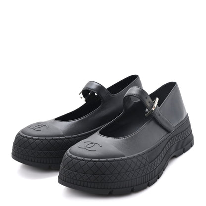 Chanel Lambskin Mary Jane Flats 37 Black 4 of 9