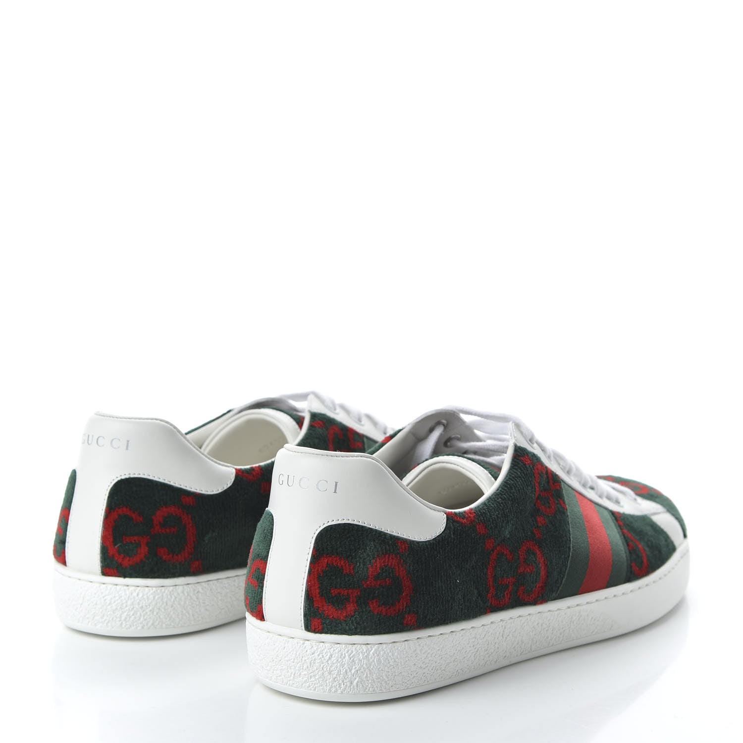 Gucci Covered Wool Big GG Monogram Mens Sneaker 12 Green Red 4 of 10