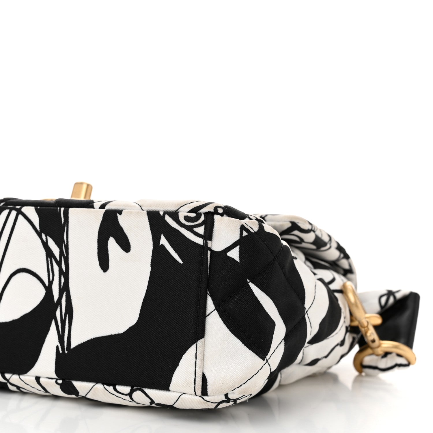 Chanel Canvas Printed Deer Coco Mini Single Flap White Black 10 of 10