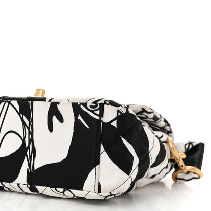 Chanel Canvas Printed Deer Coco Mini Single Flap White Black 10 of 10