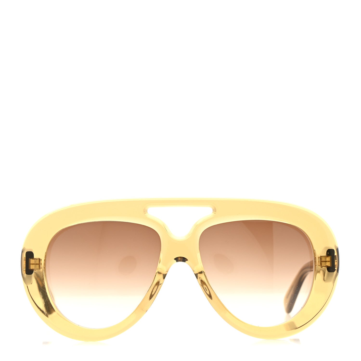 Loewe Acetate Curvy Aviator Sunglasses LW40144U Dark Green Brown 4 of 12