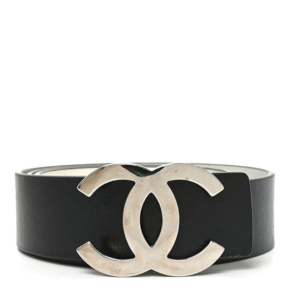 Chanel Calfskin CC Reversible Belt 85 34 Black White 1 of 4