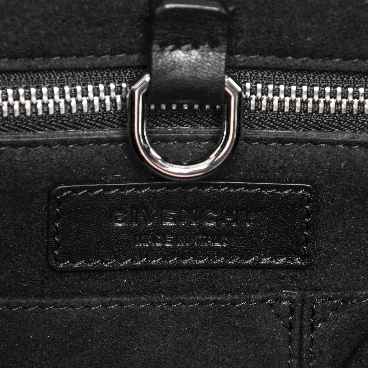 Grained Calfskin Medium Bi-Color Shark Lock Satchel Black White