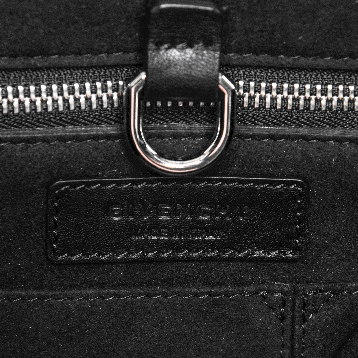 Givenchy Grained Calfskin Medium Bi-Color Shark Lock Satchel Black White 6 of 7
