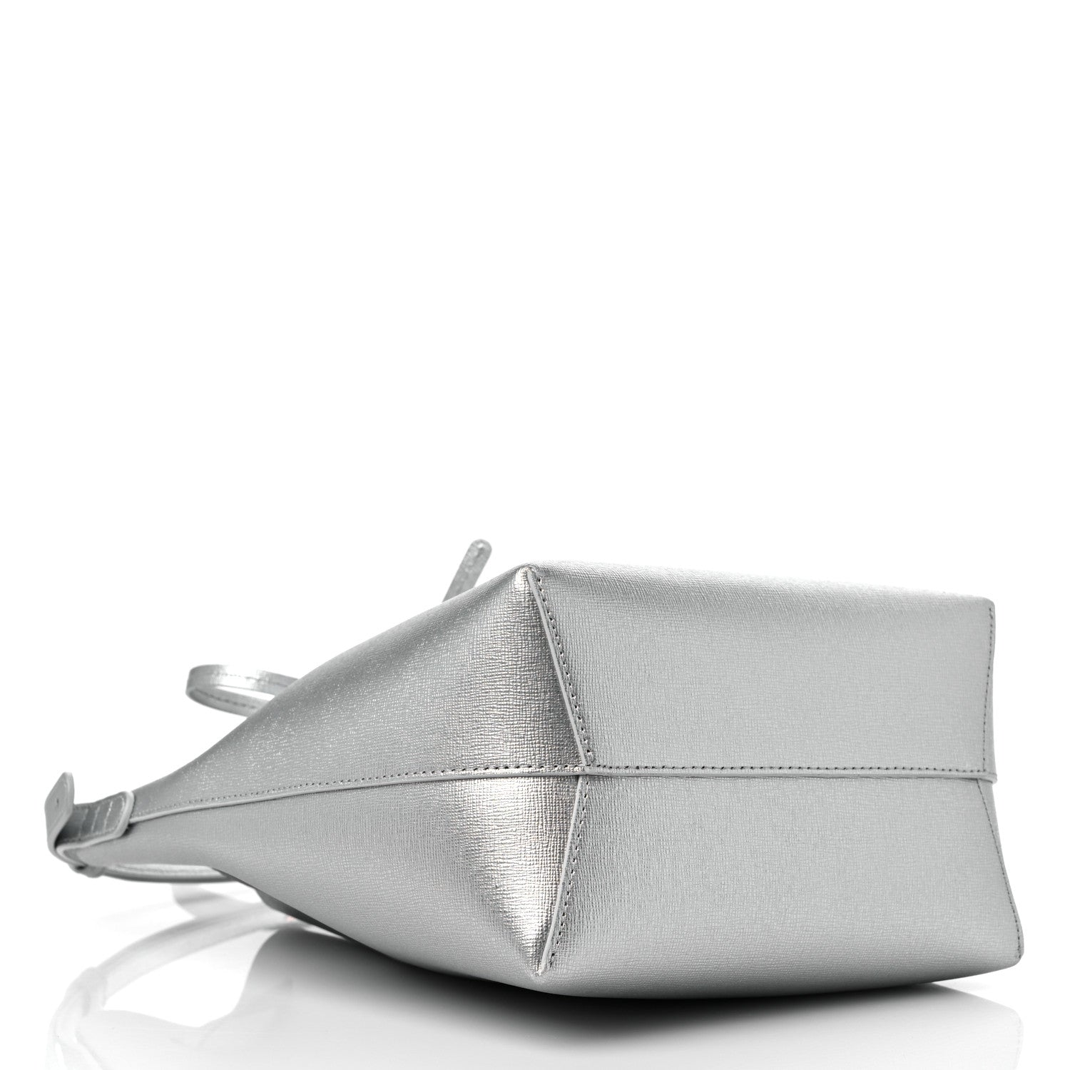 Mansur Gavriel Metallic Calfskin Bucket Bag Silver 4 of 10