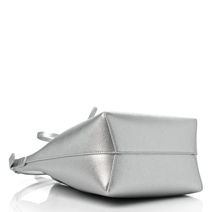 Mansur Gavriel Metallic Calfskin Bucket Bag Silver 4 of 10