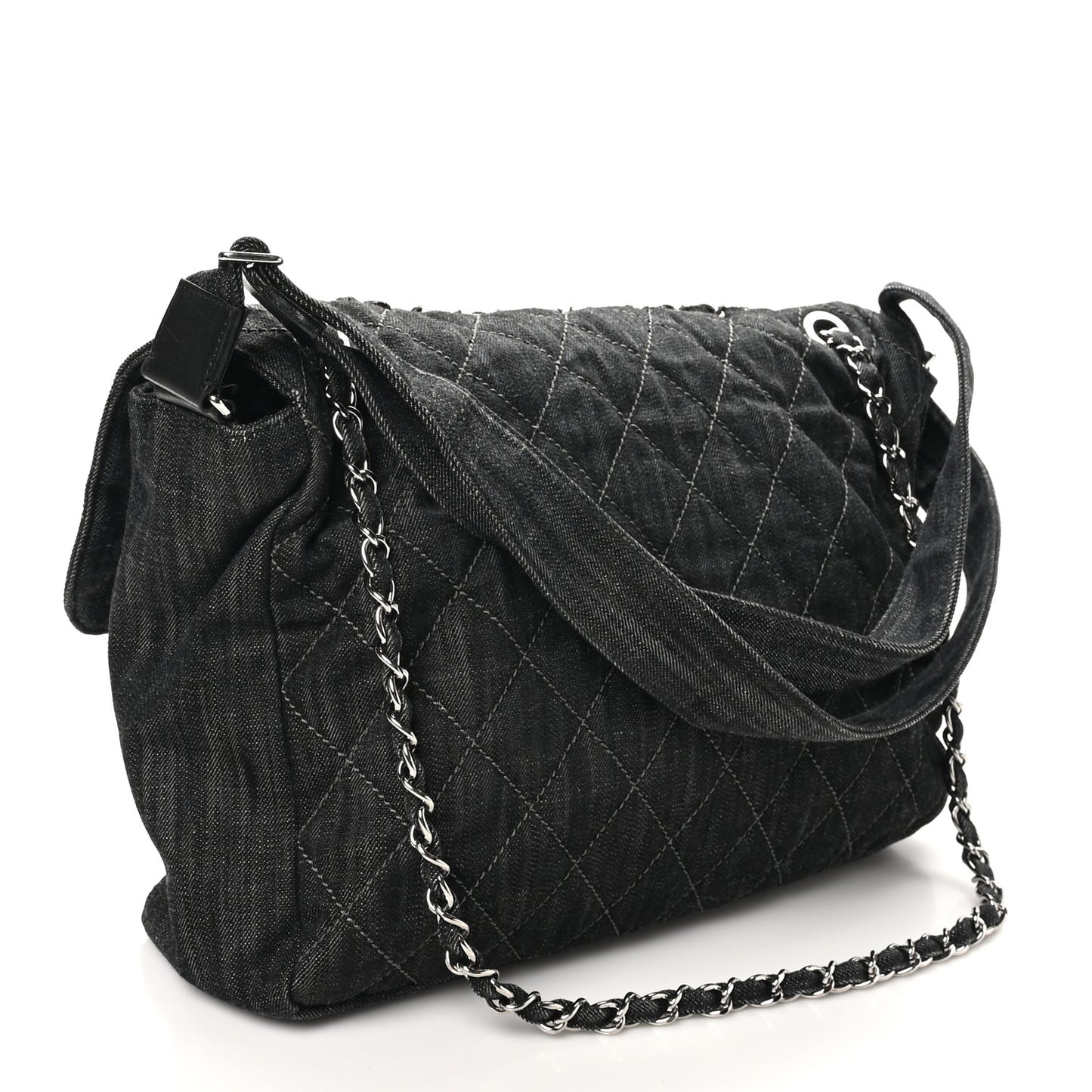 Denim Quilted Stretch Spirit Messenger Bag Dark Blue