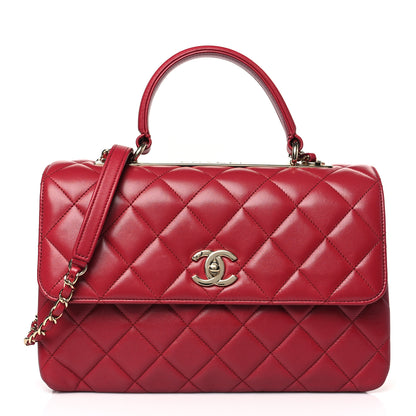 Chanel Lambskin Quilted Medium Trendy CC Flap Dual Handle Bag Dark Pink 1 of 9